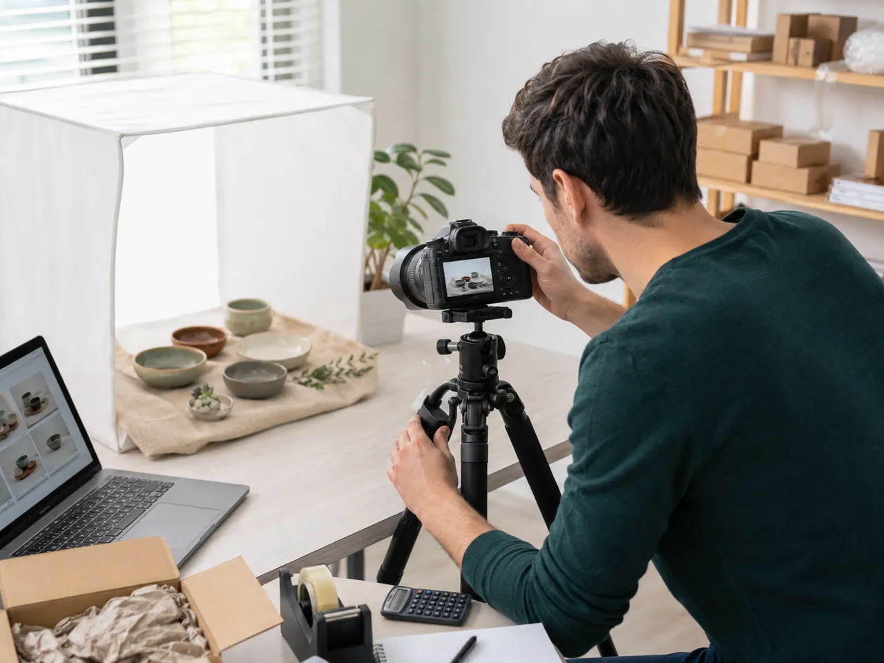 Product photos laid out and ready to turn into a listing.